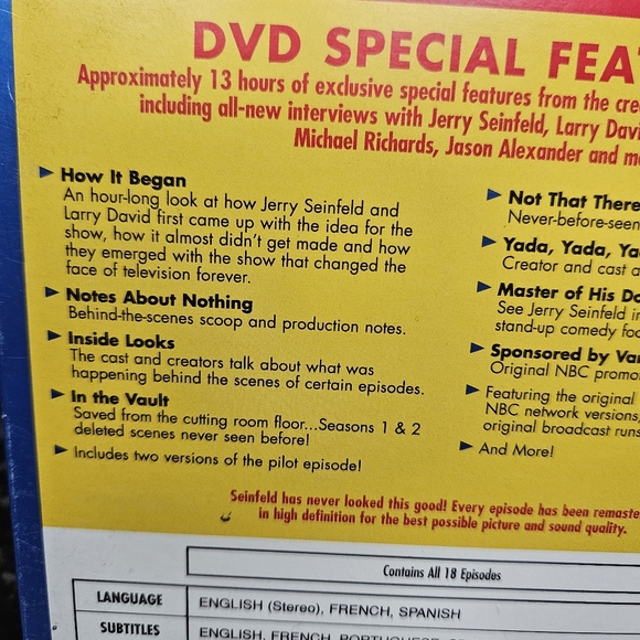 Seinfeld - Season 1 Season 2 Box 18 Episode DVD Box Set Screen Remastered in HD - Picture 3 of 8